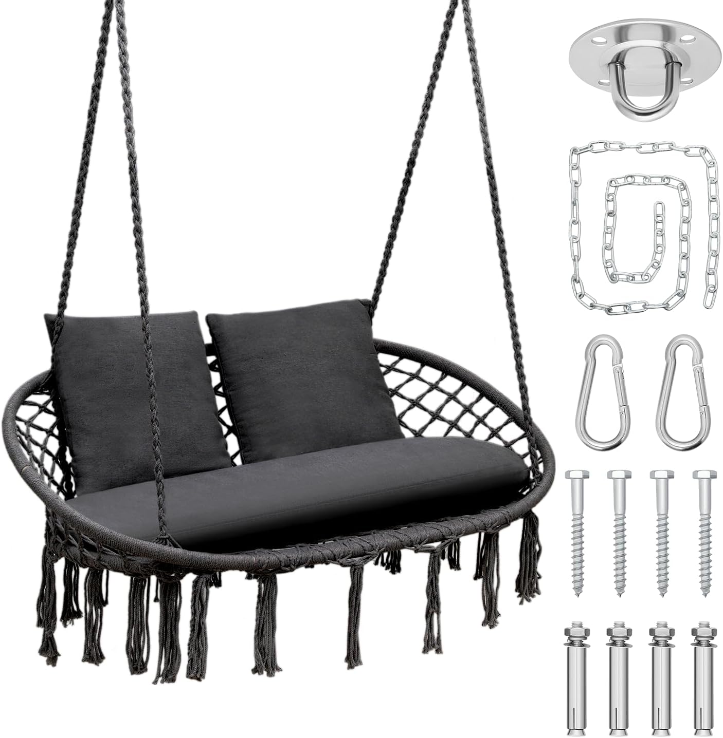 Magshion Double Hammock Swing Chair with Cushions for Relaxation