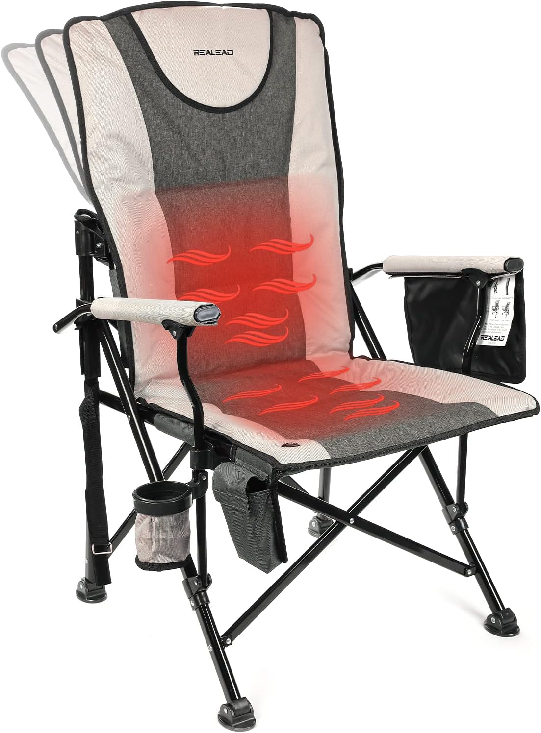REALEAD Heated Camping Chair - Cozy Support Up to 400 lbs