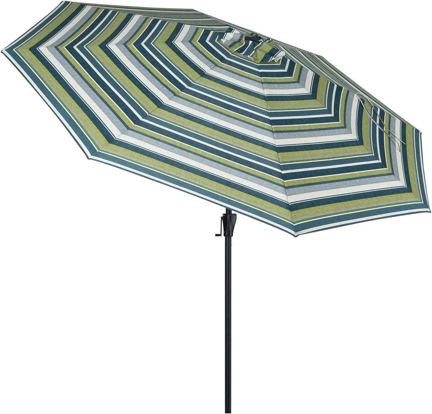 Tempera Striped Patio Umbrellas with Crank & Auto-Tilt Feature