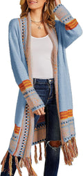 Boho Cardigan Sweater Long Open Front Maxi Knit - Cozy Layering