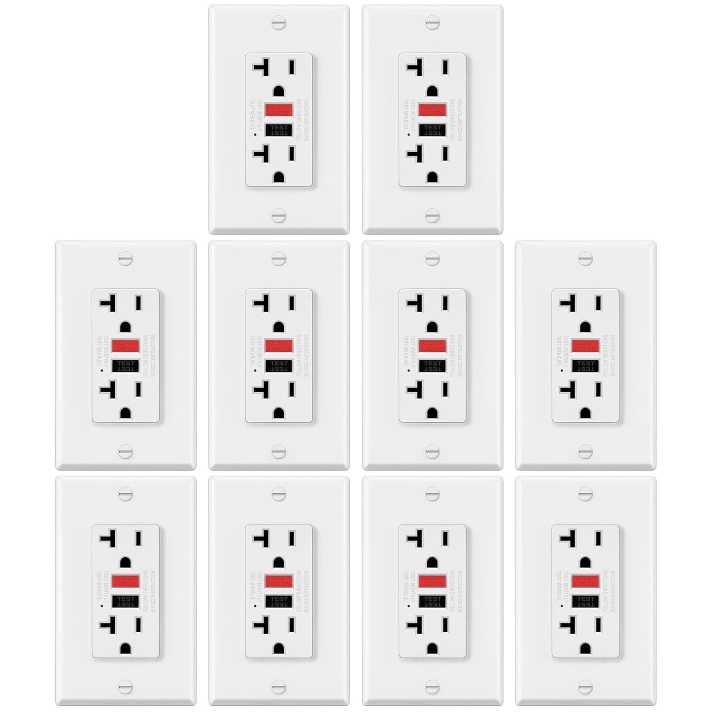 ELECTECK GFCI Outlets 20 Amp with LED Indicator for Safety