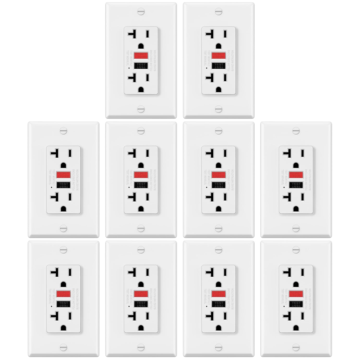 ELECTECK GFCI Outlets 20 Amp with LED Indicator for Safety