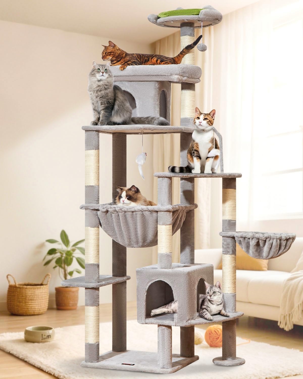 Taoqimiao 83in Heavy Duty Cat Tree for Large Cats 20lb and Up