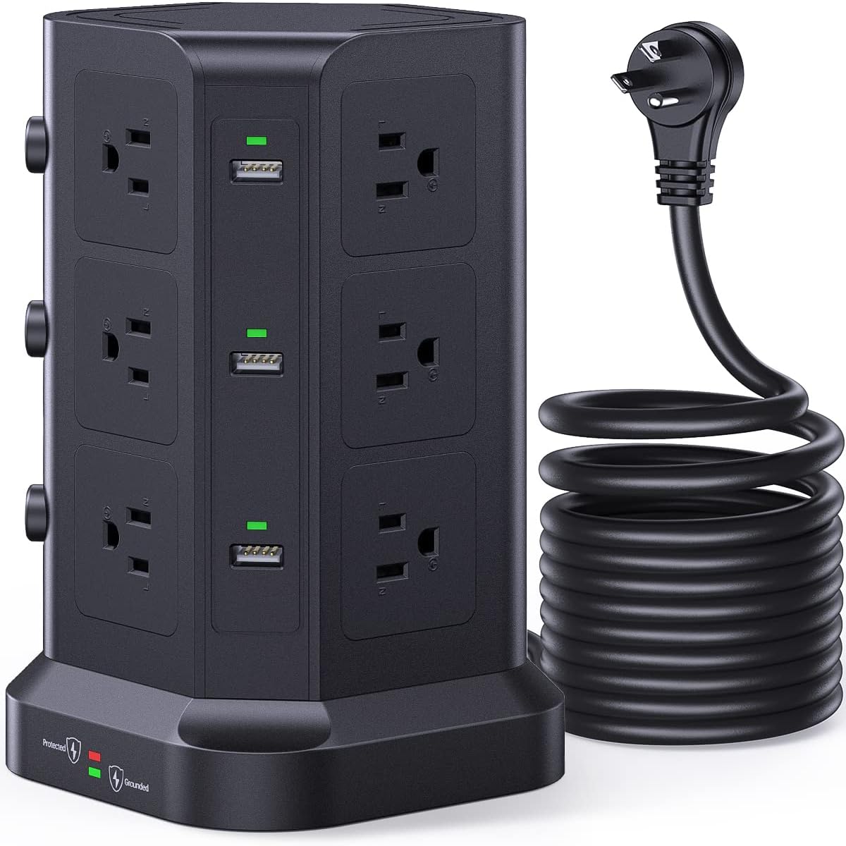 KOOSLA Surge Protector Power Strip Tower - Ultimate Power & Convenience