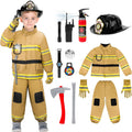 Fireman Costume for Kids Firefighter Dress-Up Set - Pretend Play Fun