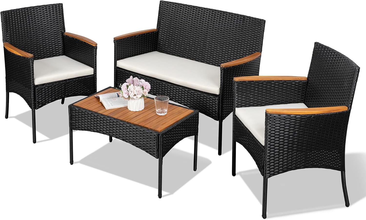 Shintenchi 4-Piece Patio Furniture Set for Outdoor Relaxation