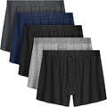 Mens Bamboo Rayon Boxer Shorts 5 Pack - Breathable Relaxed Fit