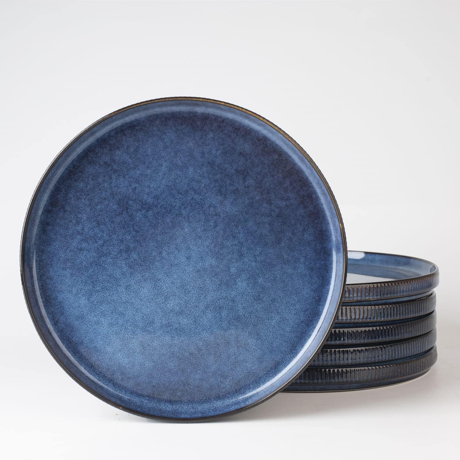 Famiware Star Salad Plates Set for 6, 8in Stoneware Dinnerware