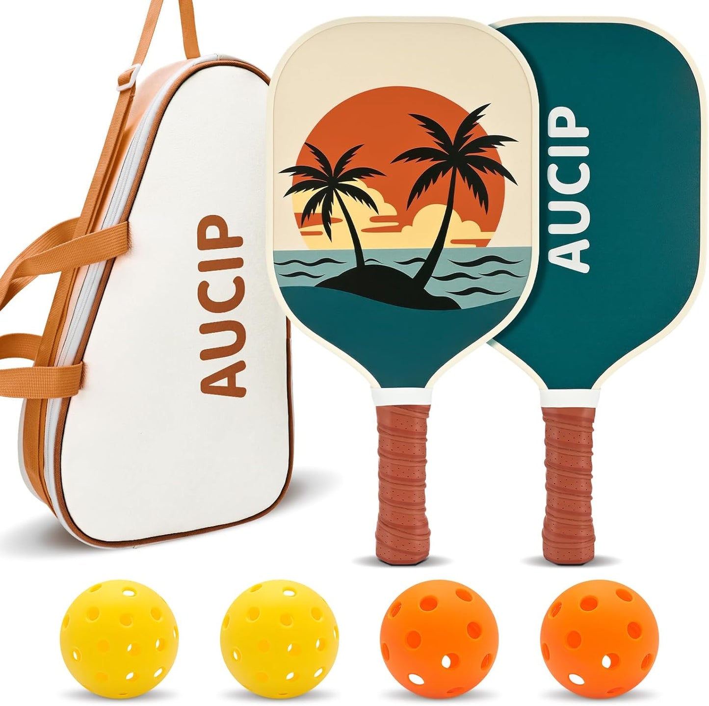 Cute Pickleball Paddles Set of 2 with Fiberglass Rackets