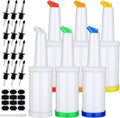 Ruisita 6 Pack Plastic Pour Bottles with Stainless Steel Pourer
