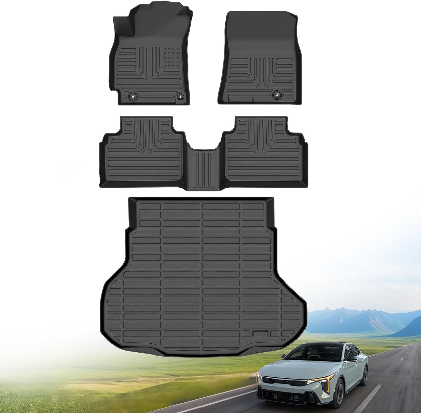 Hutisya Floor Mats & Cargo Liner Set for 2025 Kia K4 Sedan