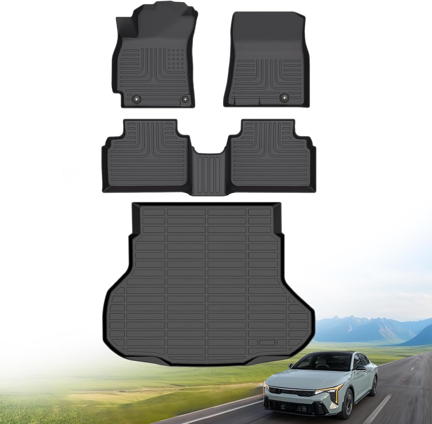 Hutisya Floor Mats & Cargo Liner Set for 2025 Kia K4 Sedan