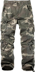 Men's Camo BDU Cargo Tactical Ripstop Cotton Pants - Lightweight boots