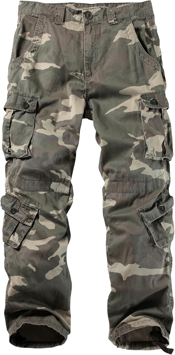 Men's Camo Cargo Tactical Pants for Outdoor Activities and Comfort