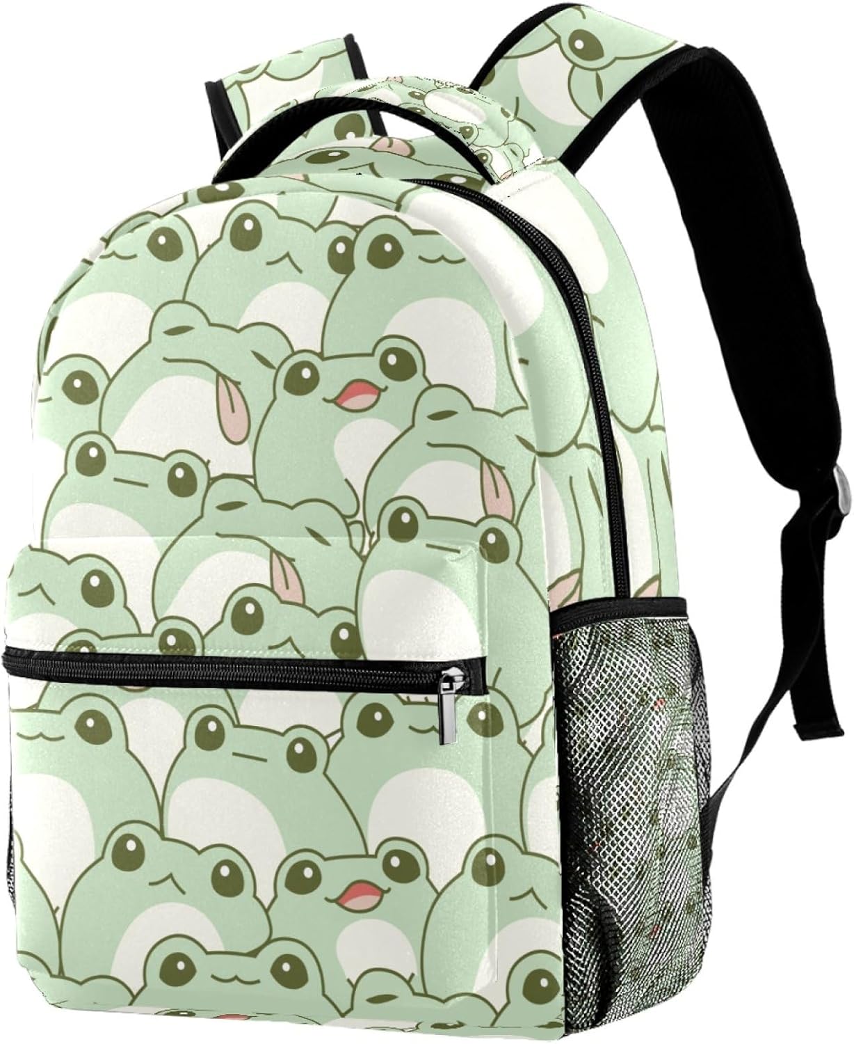 Durable Backpack for Middle School Students with Cute Frog Design