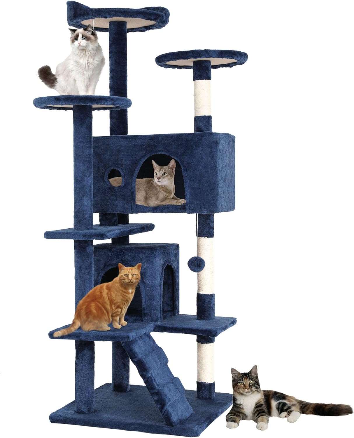 54 Cat Tree Tower with Multi-Level Activity Center for Cats