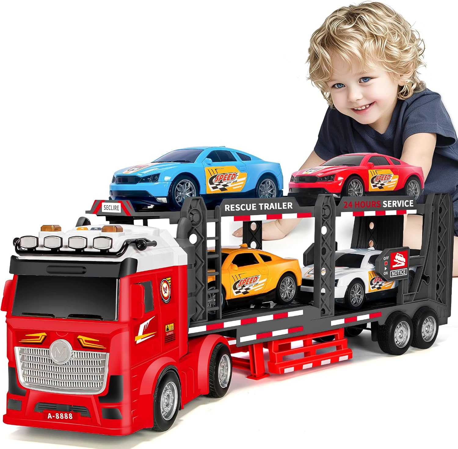 21-Inch Double Layer Race Truck Toy for Boys and Girls Ages 3-7
