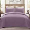 Reversible King Size Quilt Set Dusty Lavender - Lightweight All-Season