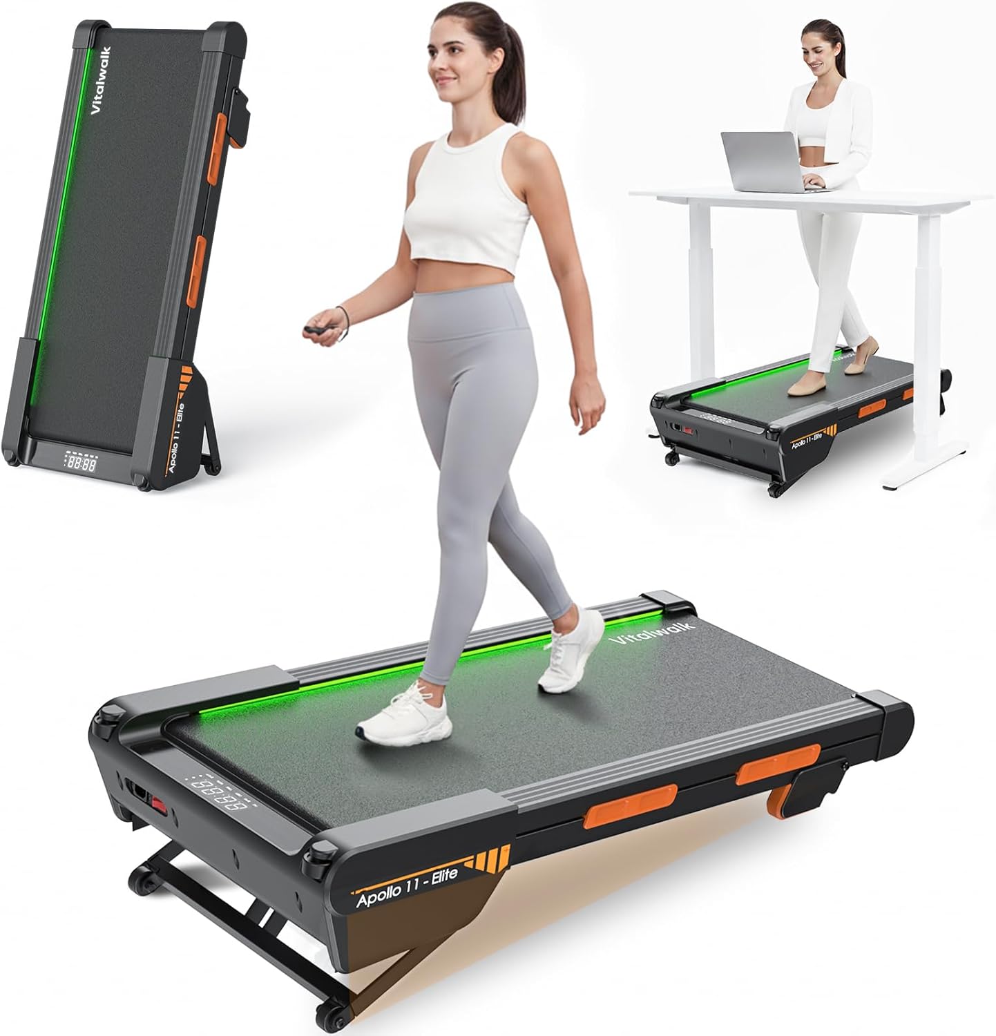 Walking Pad Treadmill with Auto Incline for Home Office Use