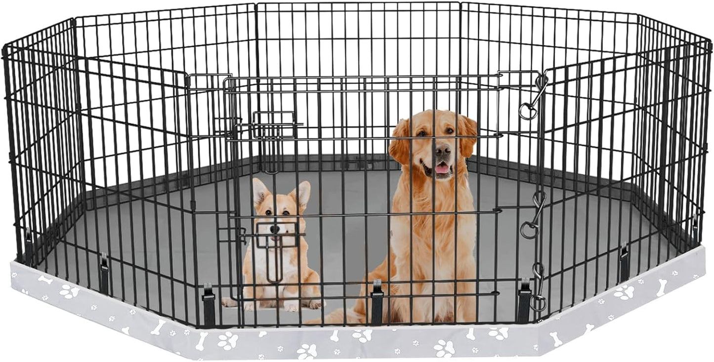 Dog Playpen Bottom Pad for 24 Inch 8 Panels - Gray