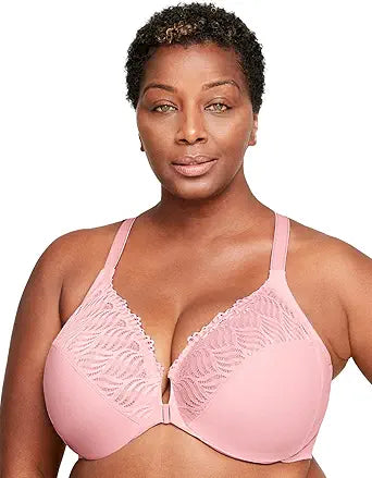 Glamorise Women's Plus Size Front-Close T-Back Wonderwire Underwire