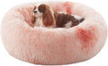 30 in Donut Dog Bed Tie-dye Pink for Medium Dogs - Calming Plush