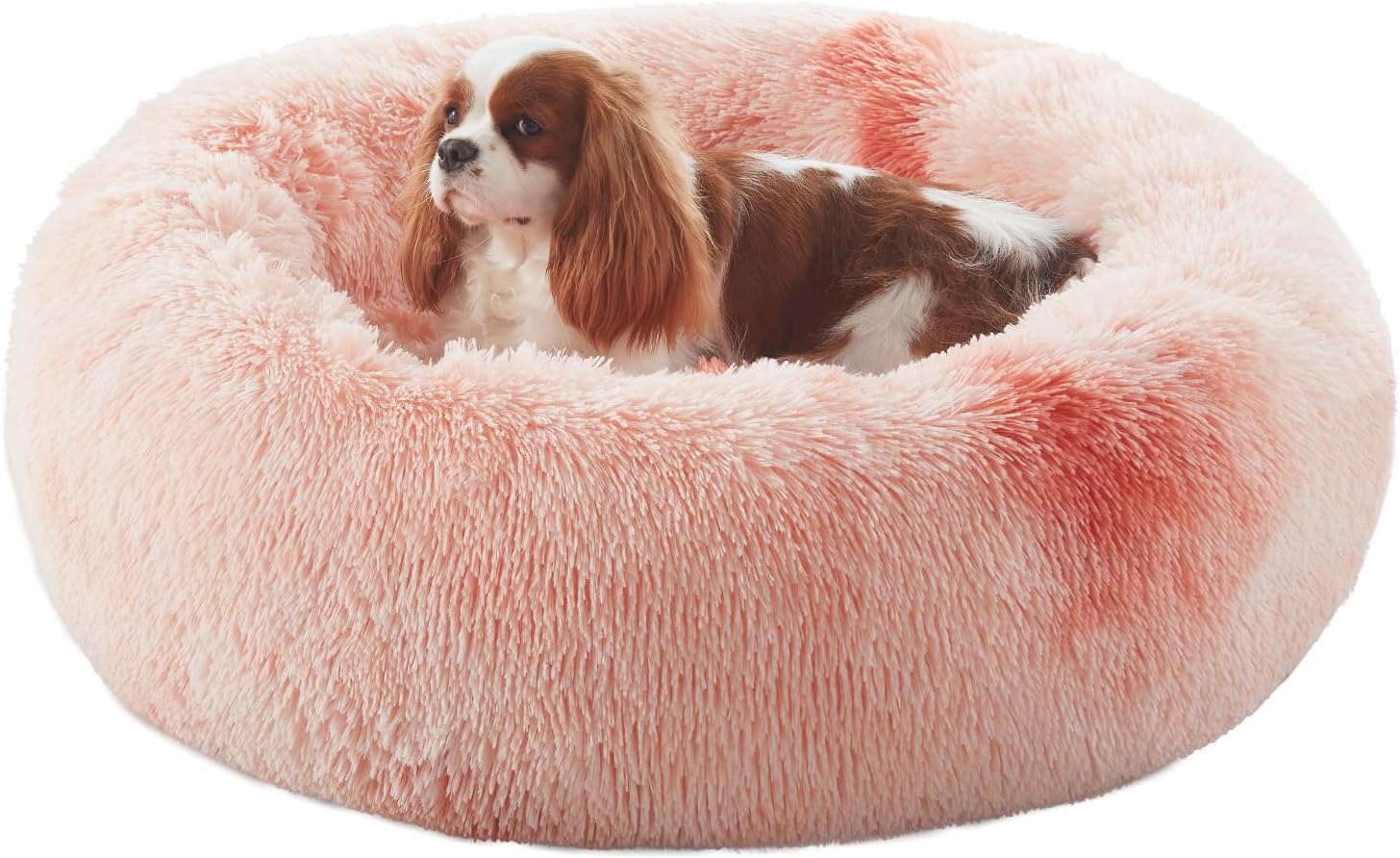 30 inches Donut Dog Bed for Medium Dogs, Calming & Fluffy