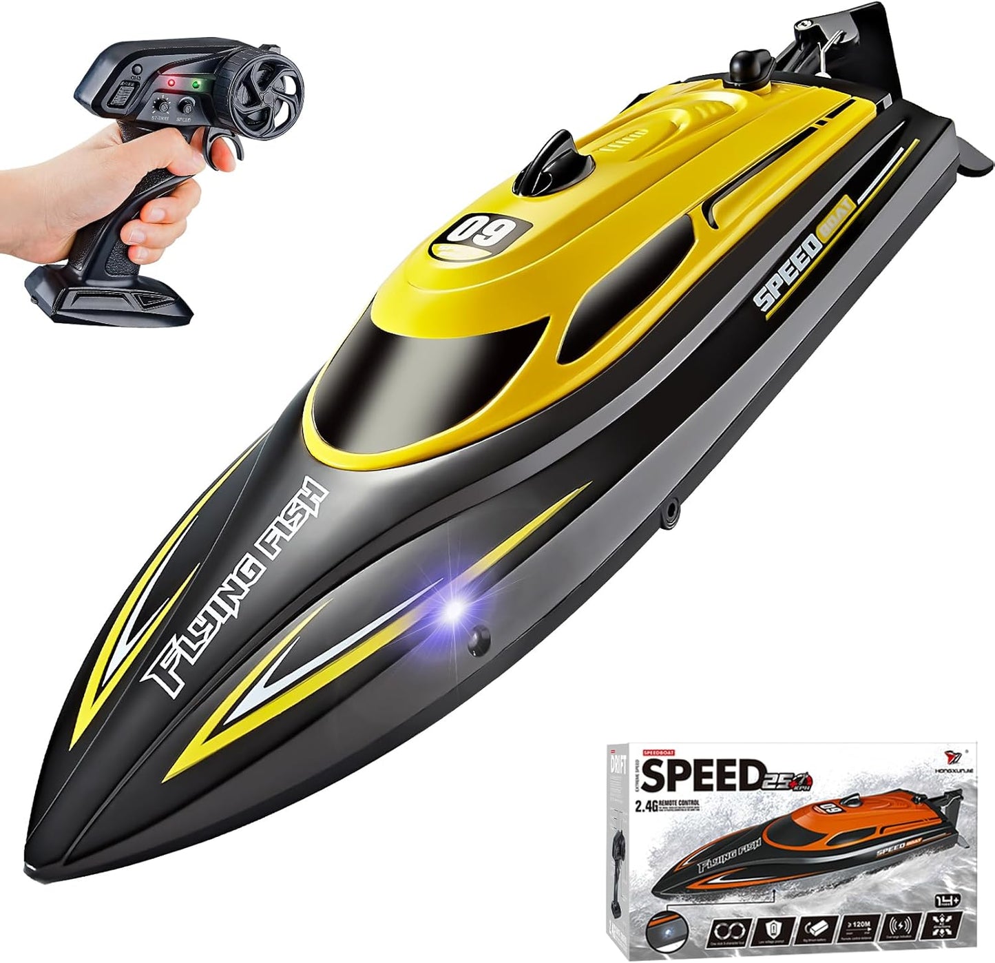 High-Speed RC Boat with 2 Batteries for Pools and Lakes