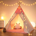 Teepee Tent for Kids Indoor Play - Padded Mat & Lights