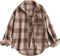 Plaid Long Sleeve Shirt Jacket - Cozy Oversized Flannel Shacket