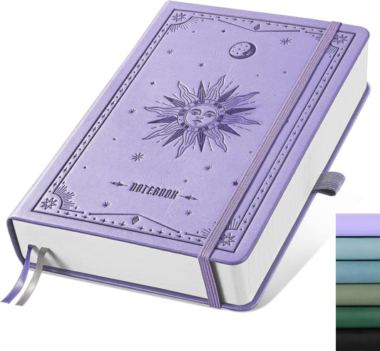 EMSHOI A5 Leather Graph Notebook - 320 Pages, 100gsm, Square Grid - Efficient Organization
