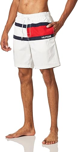 Tommy Hilfiger Men's 7 Flag Swim Trunks with Quick Dry Feature