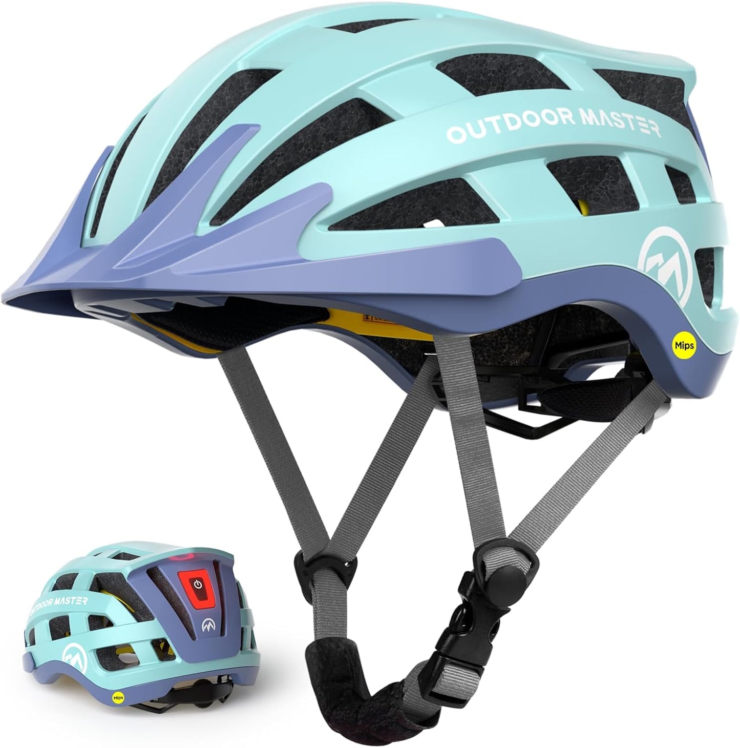 OutdoorMaster Gem II MIPS Bike Helmet with Light for Safety