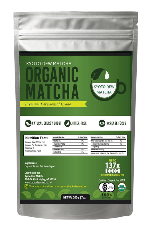 Kyoto Dew Matcha Organic Premium Ceremonial Grade Green Tea