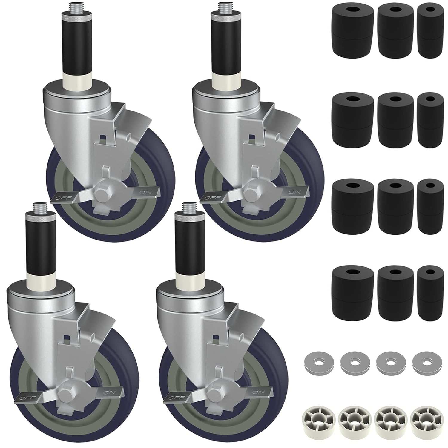 5 Inch Expanding Stem Caster Wheels by OK5STAR for Tables