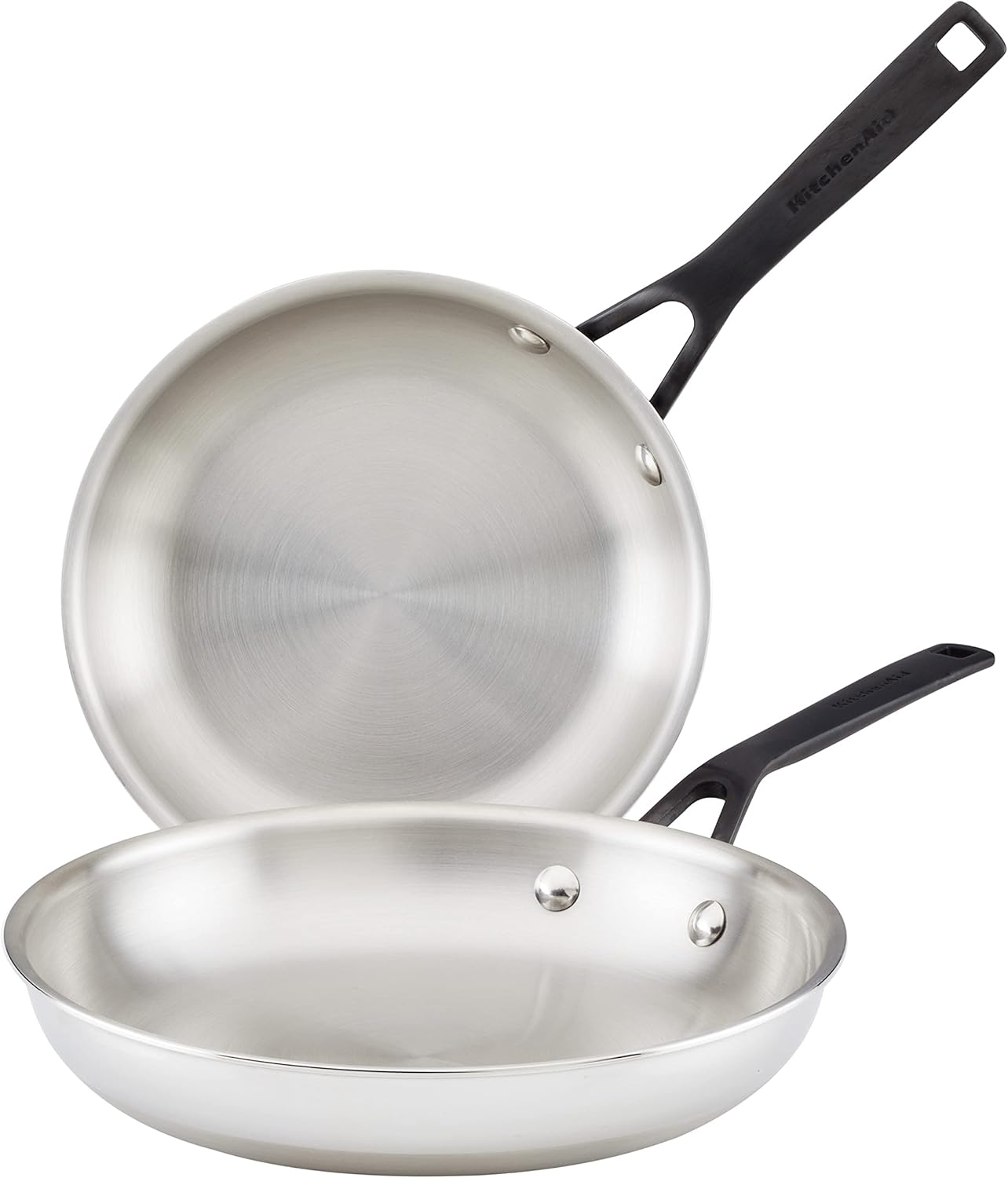 KitchenAid Polished Stainless Steel Frying Pan Set for Cooking