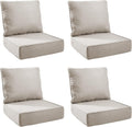 Beige Outdoor Cushion Set 24x24x6 in - 4-Pack Patio Cushions
