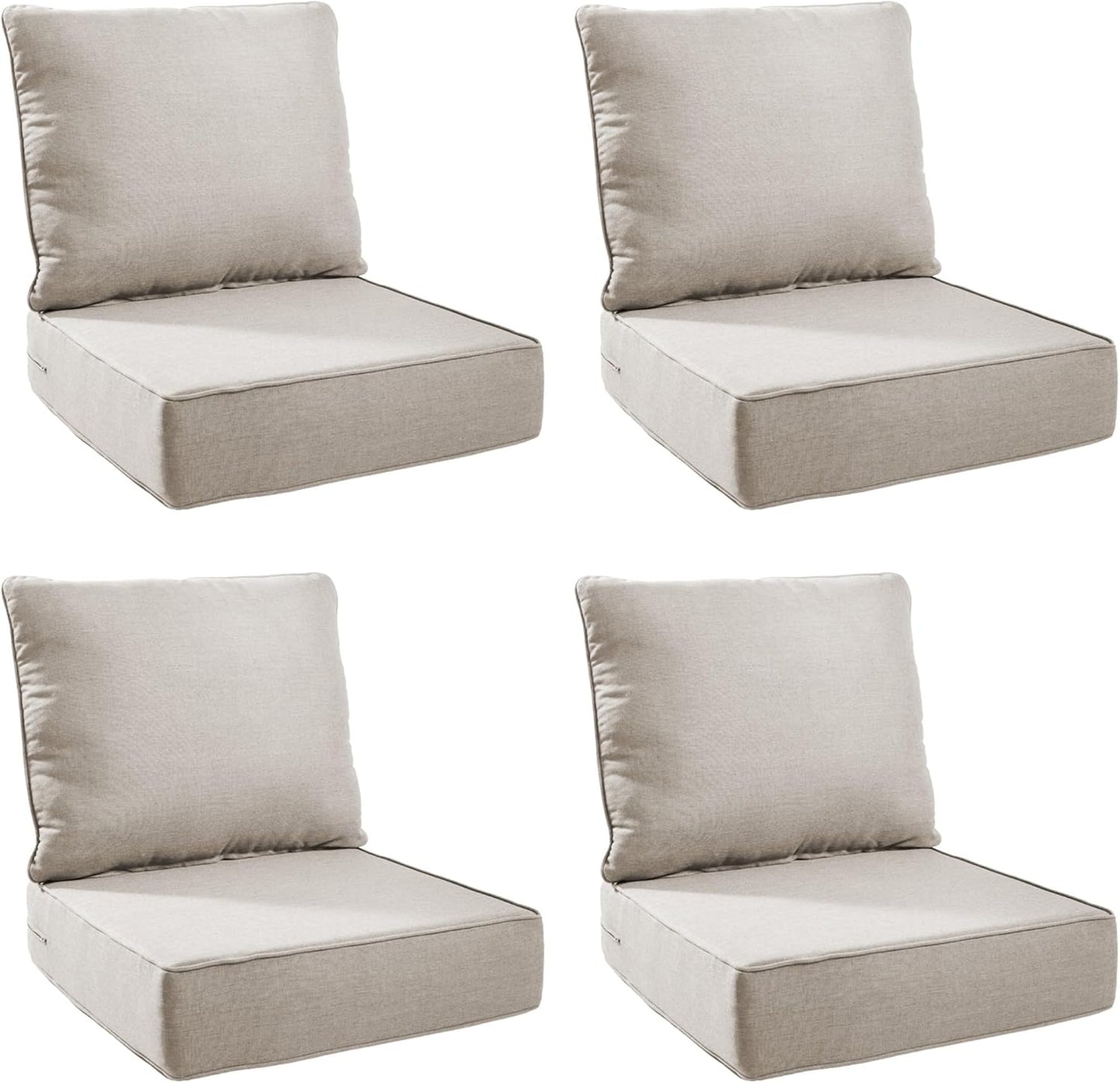 Outdoor Cushion Set for Patio Furniture - 6 Inch Thick Foam