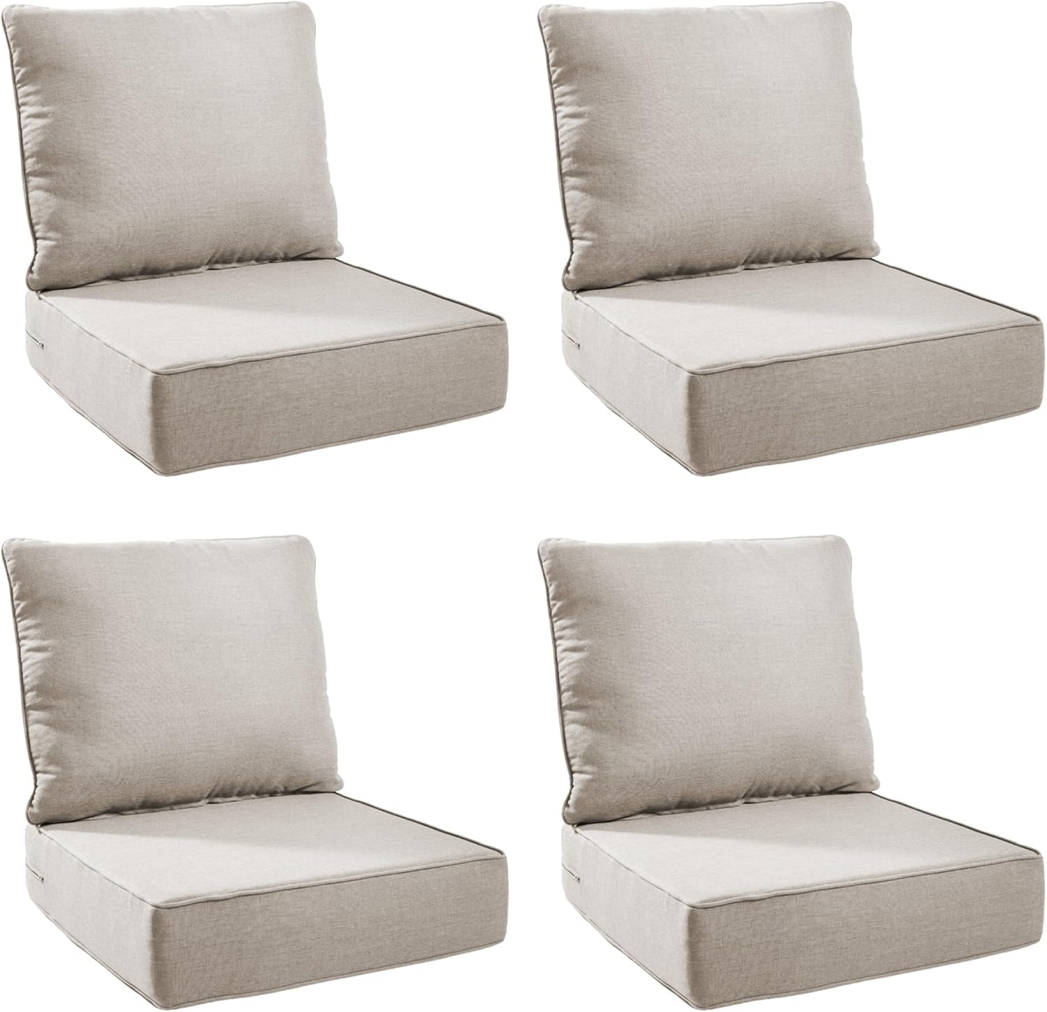Outdoor Cushion Set for Patio Furniture - 6 Inch Thick Foam