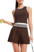 Two Piece Tennis Skirt Set for Women High Waisted Pleated (Style BXF3)