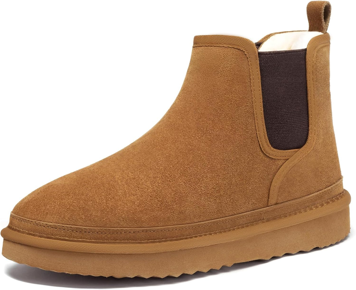 Men's Winter Snow Boots: Casual Suede Chelsea Boots for Cold Weather