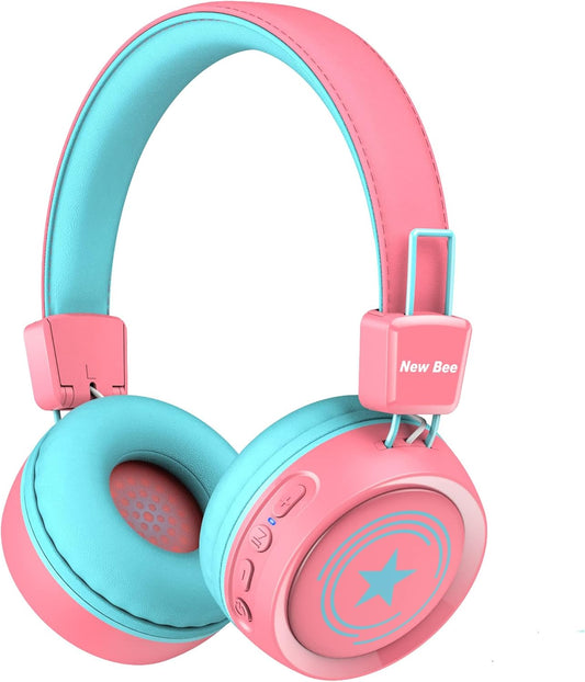 Safe HD Stereo Kids Headphones for School  Pink