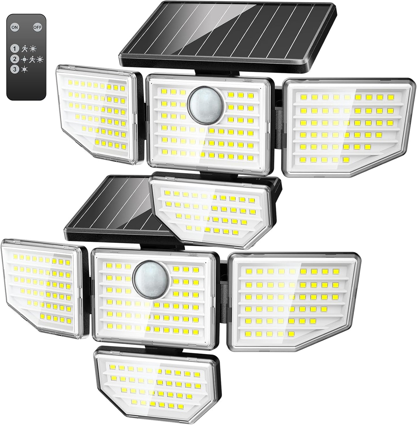3000LM Outdoor Solar Light with 4 Heads for Bright Illumination