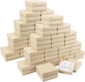 Cardboard Jewelry Gift Boxes 80 Pack 3.5x3.5x1 in - Bulk Cotton Filled