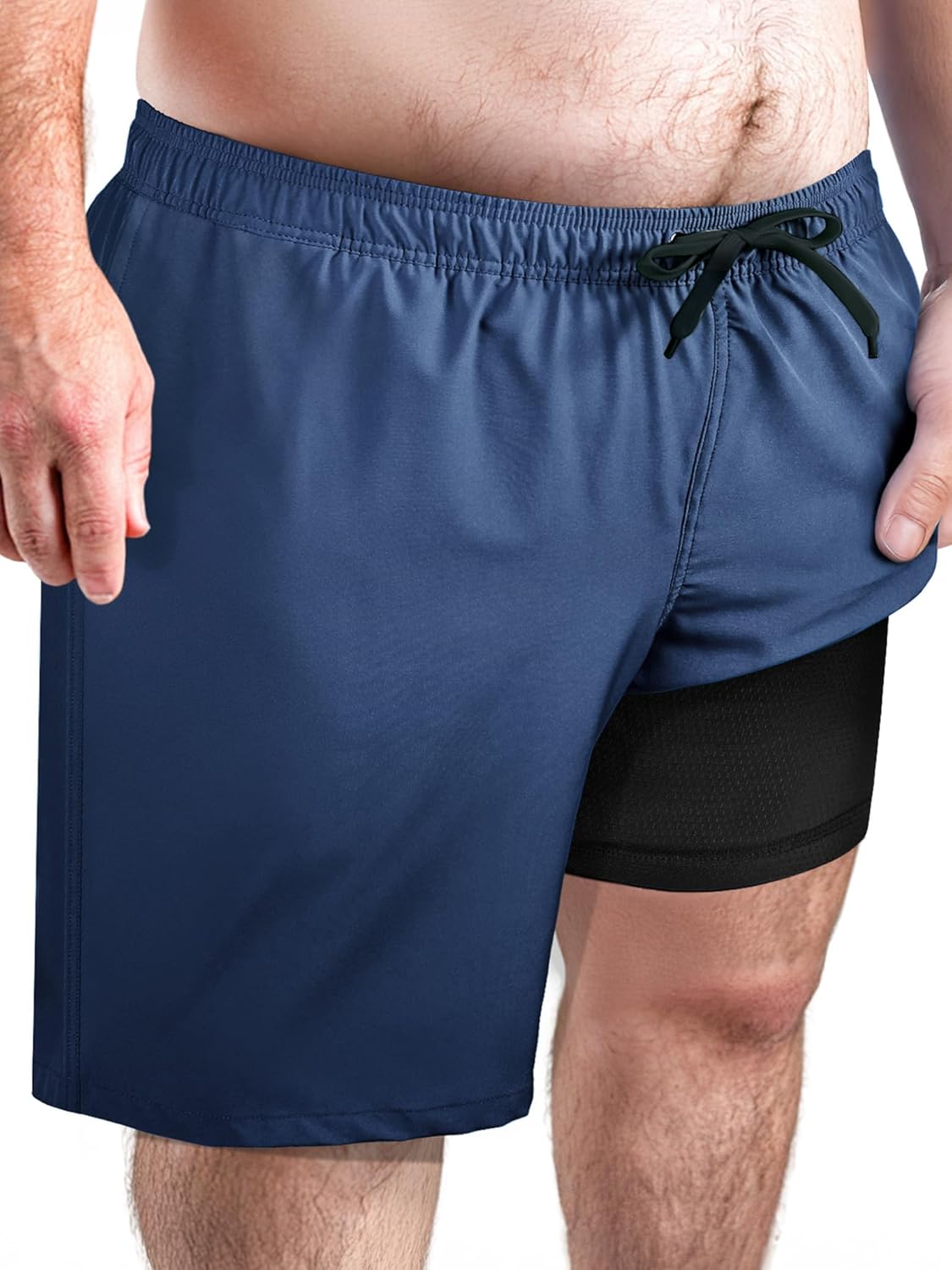 Arcweg Men's Big and Tall Swim Trunks with Compression Liner