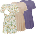 Womens Nursing Top 3-Pack Scoop Neck Short Sleeve - Soft Rayon Blend