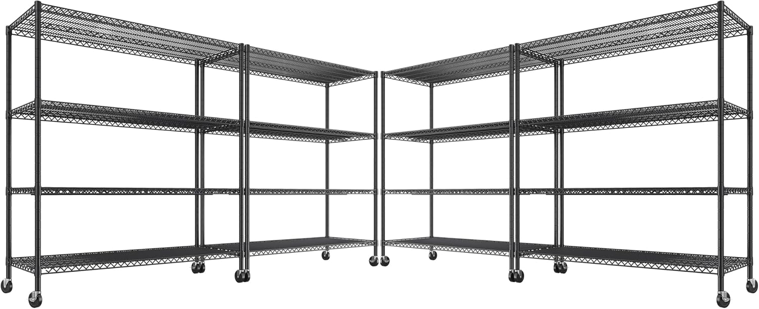 Heavy Duty Metal Shelves with Wheels for Garage Storage Needs
