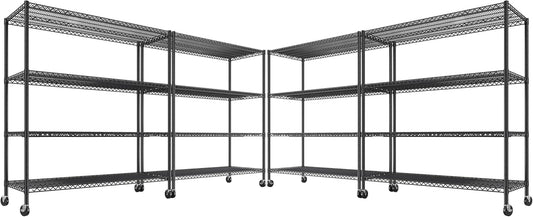 Heavy Duty Metal Shelves with Wheels for Garage Storage Needs
