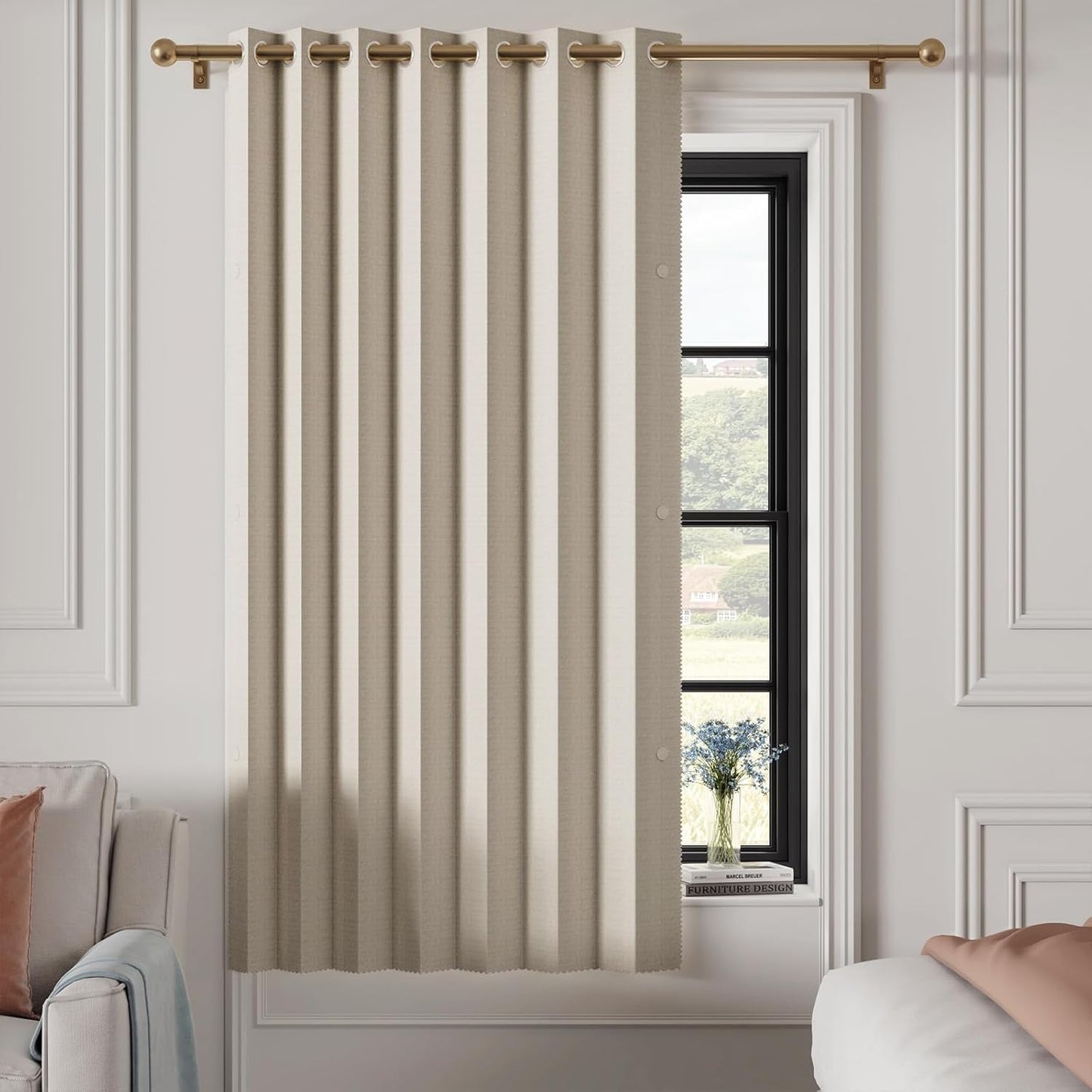 100% Blackout Magnetic Folding Door Curtain for Total Privacy