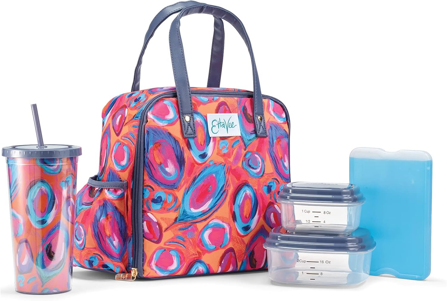 Insulated Lunch Bag For Women With Tumbler & Containers